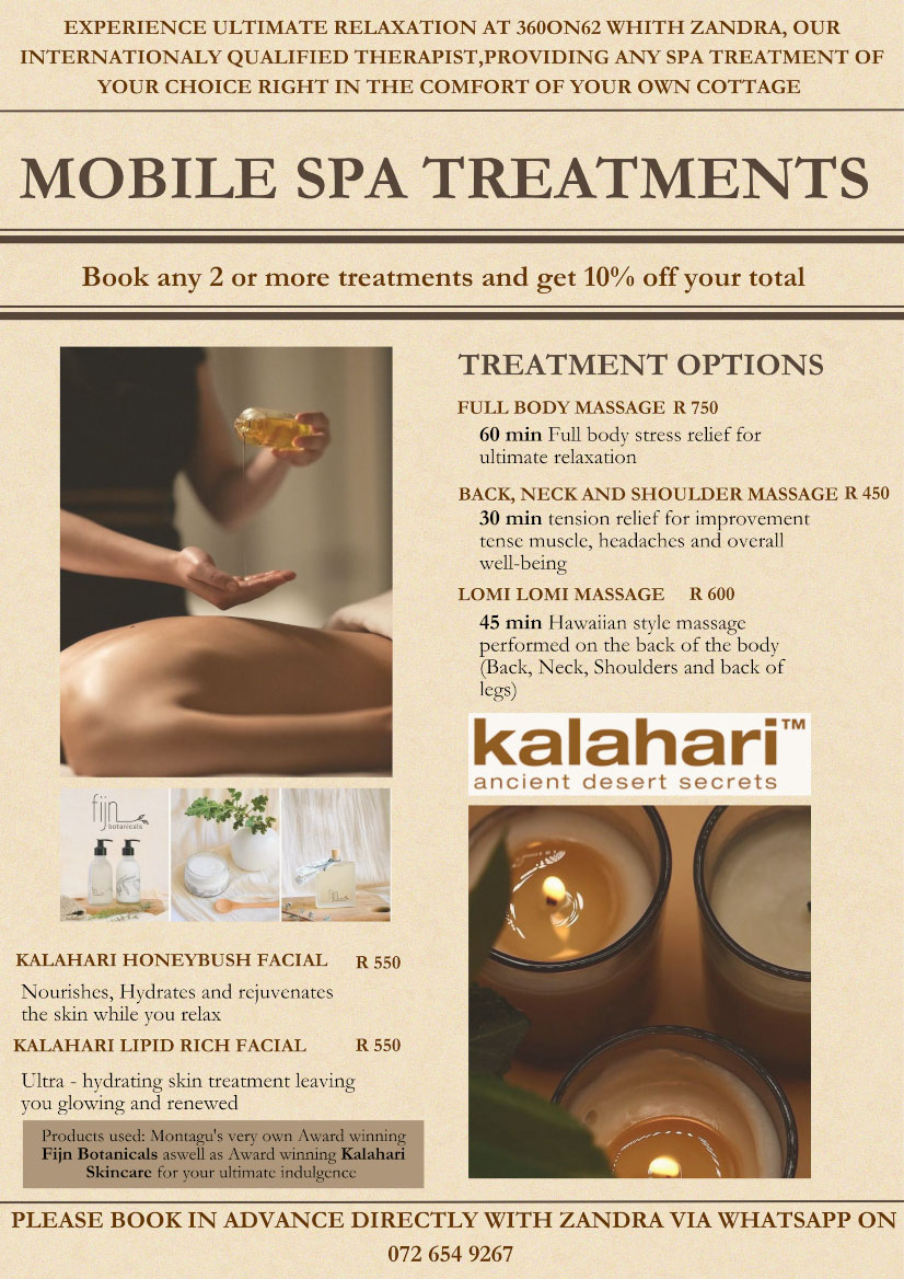 360on62 spa treatments